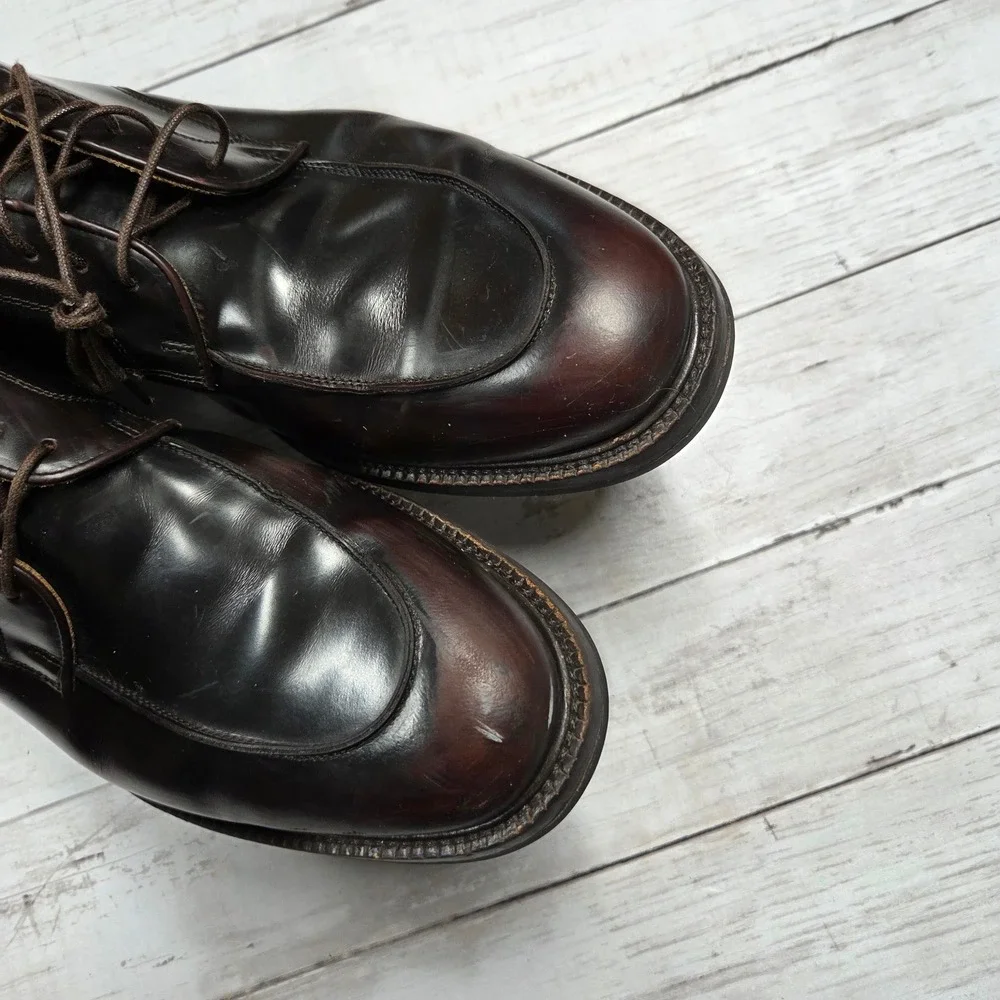 Suitsupply Derby Shoes Mens 13 Dark Brown‎ Apron Toe Leather Made in Italy FW100